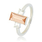 Zilveren ring - zachtroze kristal - witte zirkonia's Zilveren ring - zachtroze kristal - witte zirkonia's