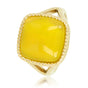 Gouden zegelring - yellow agate edelsteen - hypoallergeen Gouden zegelring - yellow agate edelsteen - hypoallergeen