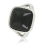 Zegelring zilver met Onyx - Chique damesring 15 mm edelsteen Zegelring zilver met Onyx - Chique damesring 15 mm edelsteen