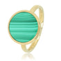 Goud ring met Malachite - unieke groene steen - Stainless steel Goud ring met Malachite - unieke groene steen - Stainless steel