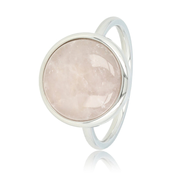 Zilveren ring - unieke Rose Quartz edelsteen - liefdevol Zilveren ring - unieke Rose Quartz edelsteen - liefdevol
