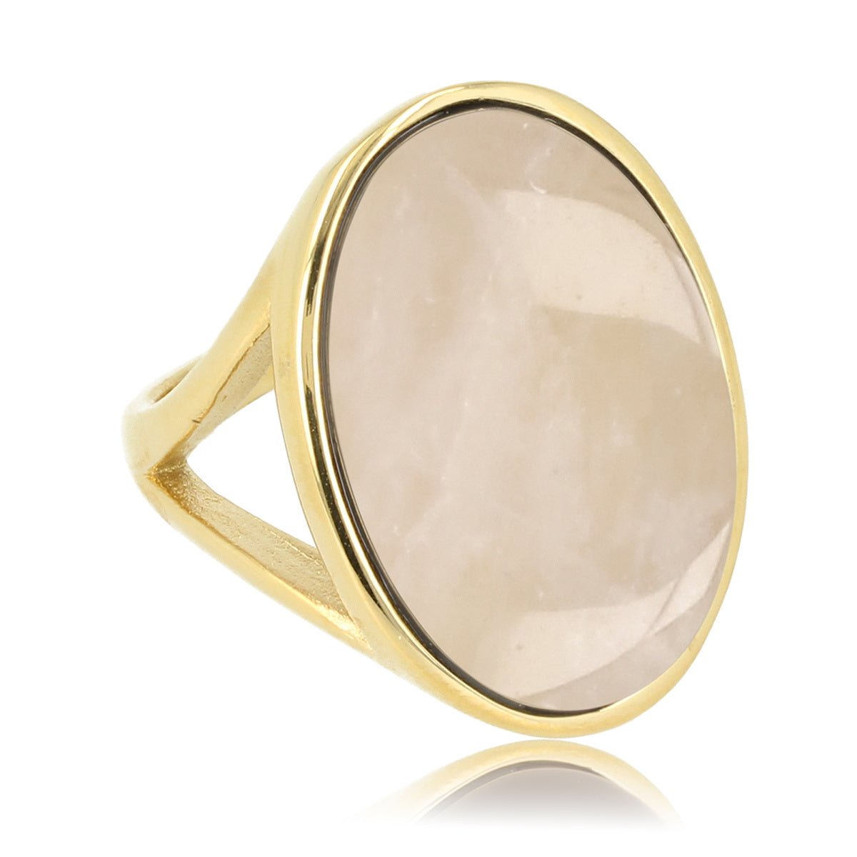 Golden statement ring - Rose Quartz gemstone Golden statement ring - Rose Quartz gemstone