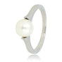 Zilveren ring - Grote witte parel - Tijdloze schoonheid Zilveren ring - Grote witte parel - Tijdloze schoonheid