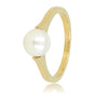 Gouden ring - Grote witte parel - Tijdloze schoonheid Gouden ring - Grote witte parel - Tijdloze schoonheid