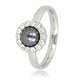 Zilveren ring - zwarte parel - zirkonia steentjes Zilveren ring - zwarte parel - zirkonia steentjes
