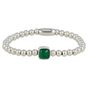 Elastische stainless steel Armband met Green Agate Elastische stainless steel Armband met Green Agate