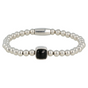 Zilverkleurige Onyx Edelsteen Damesarmband Zilverkleurige Onyx Edelsteen Damesarmband