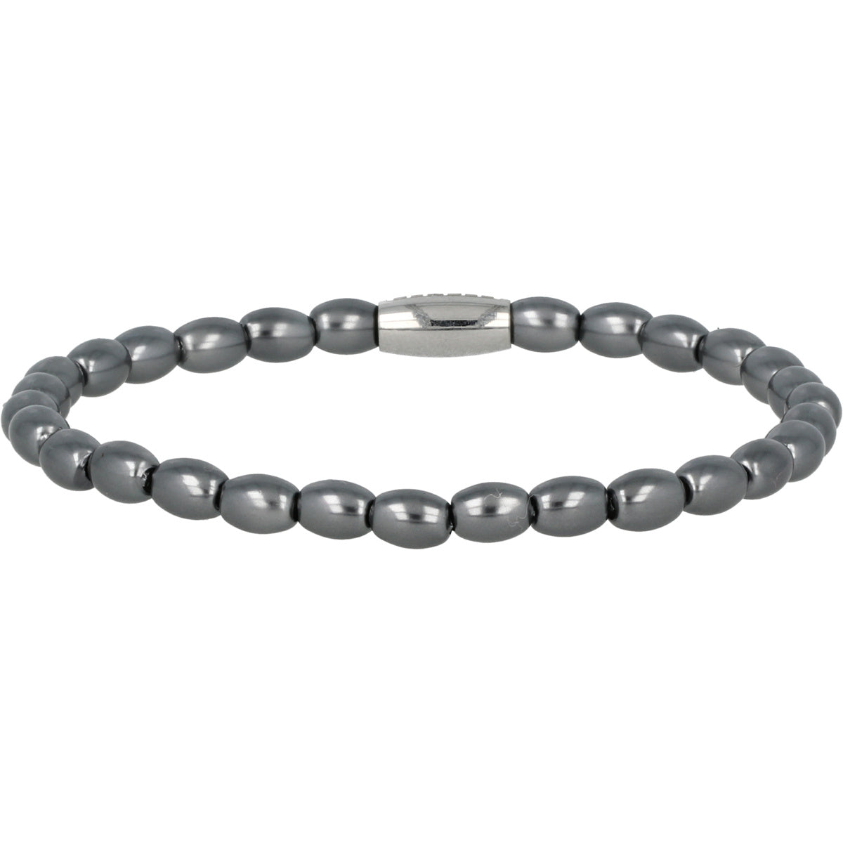 Zilveren Armband Zwarte Parels Elastisch Zilveren Armband Zwarte Parels Elastisch