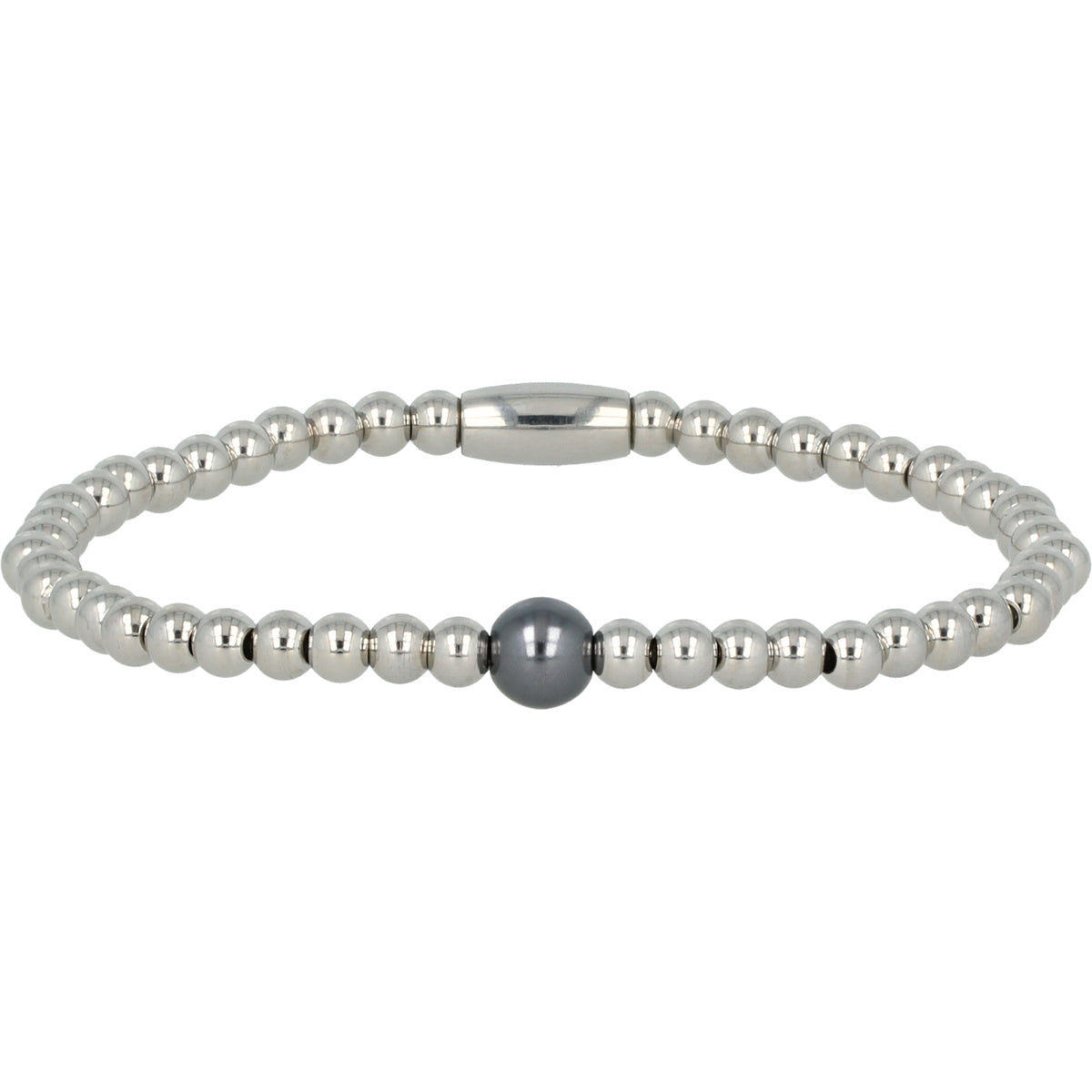 Zilveren armband met zwarte parel - mysterieus design Zilveren armband met zwarte parel - mysterieus design