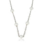 Zilveren Schakelketting met Witte Parels - Fijn Design Zilveren Schakelketting met Witte Parels - Fijn Design