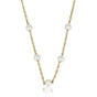 Gouden Schakelketting met Witte Parels - Fijn Design Gouden Schakelketting met Witte Parels - Fijn Design