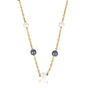Gouden Schakelketting met Zwarte & Witte Parels Gouden Schakelketting met Zwarte & Witte Parels