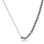 Zilveren Schakelketting met Zwarte Parels Zilveren Schakelketting met Zwarte Parels