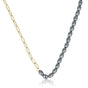 Gouden Schakelketting met Zwarte Parels Gouden Schakelketting met Zwarte Parels