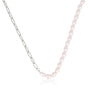 Zilveren Schakelketting met Roze Parels Zilveren Schakelketting met Roze Parels