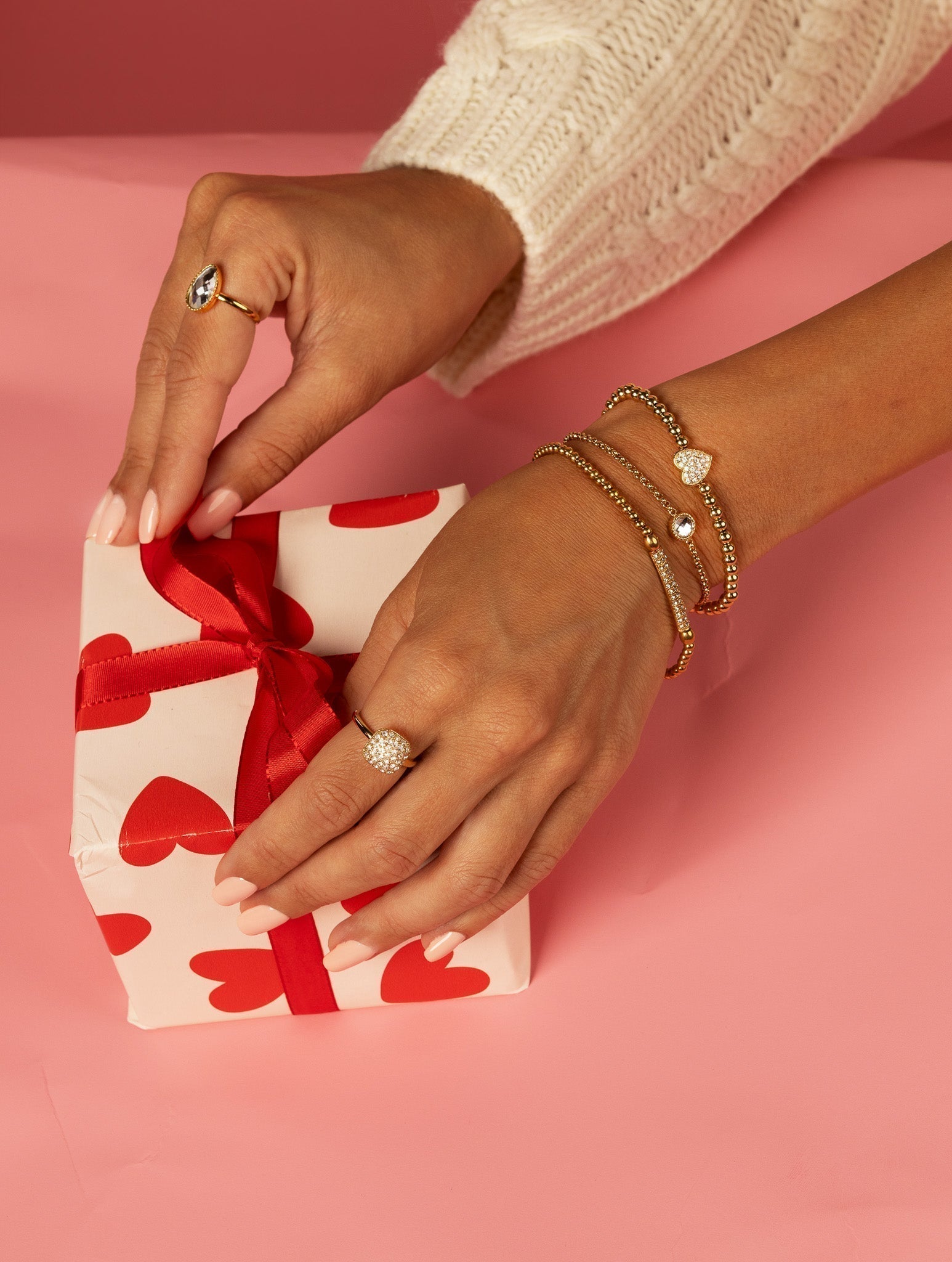 Gouden sieraden, sparkle collectie, ring met zirkonia's