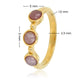 Gold ring - Three Lilac Quartz gemstones - Timeless eyecatcher
