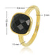 Golden ring - Black faceted crystal glass stone
