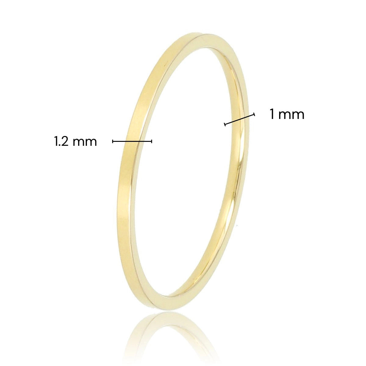 Fijne stapelring goud 1mm - Stainless steel met dikke plating