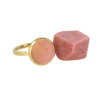 Gouden ring met Rhodonite - losse Rhodonite edelsteen