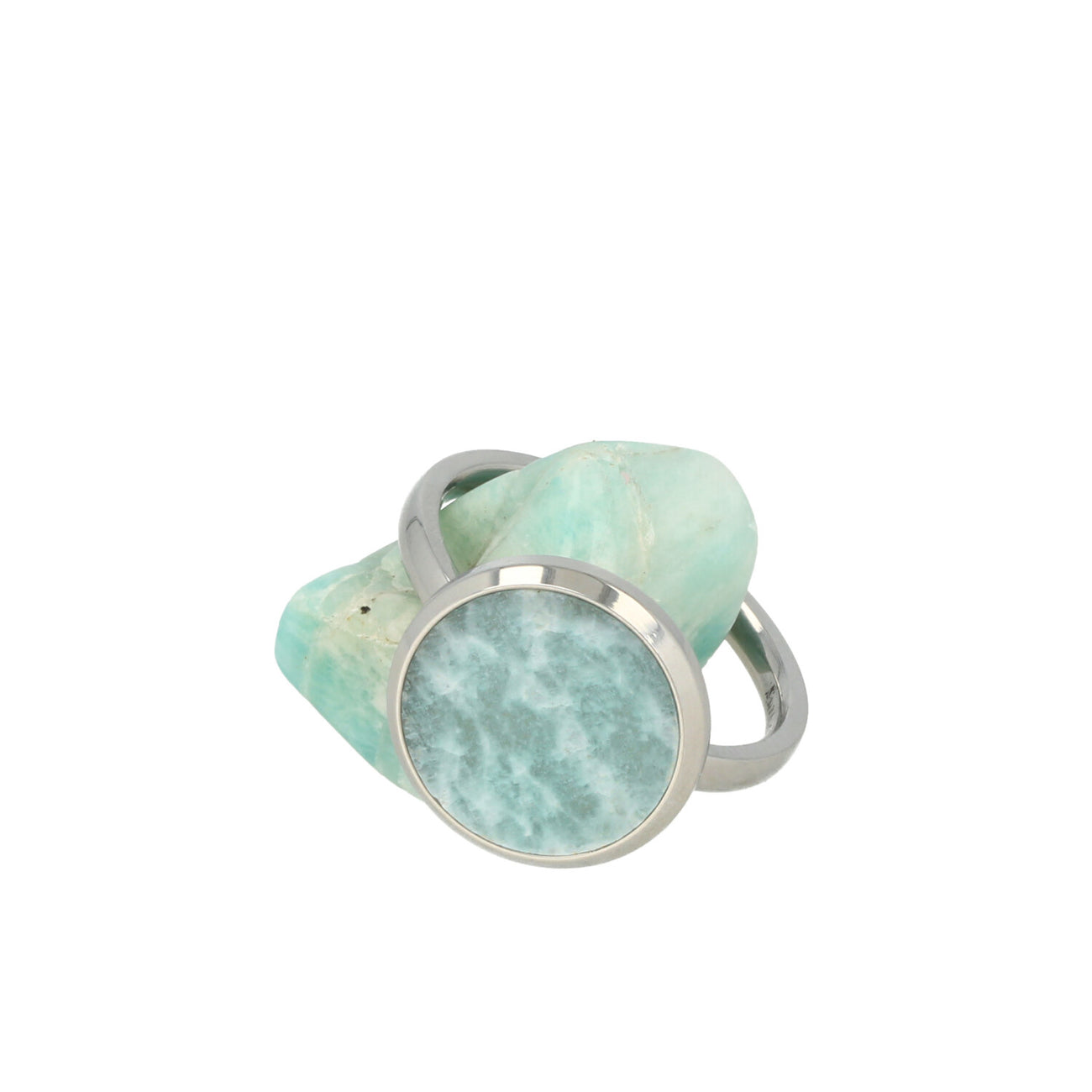 Silver ring with Amazonite - Including loose gemstone