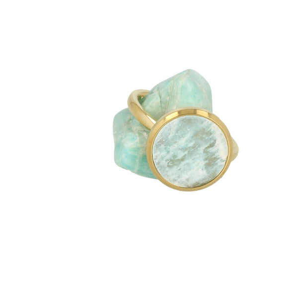 Gouden ring met Amazonite - inclusief losse edelsteen