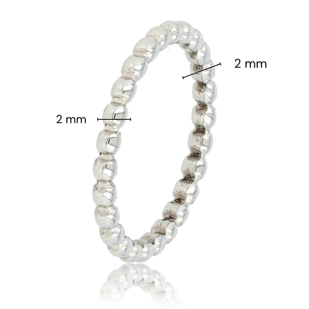 Zilverkleurige ring met bolletjes - Stainless steel - hypoallergeen