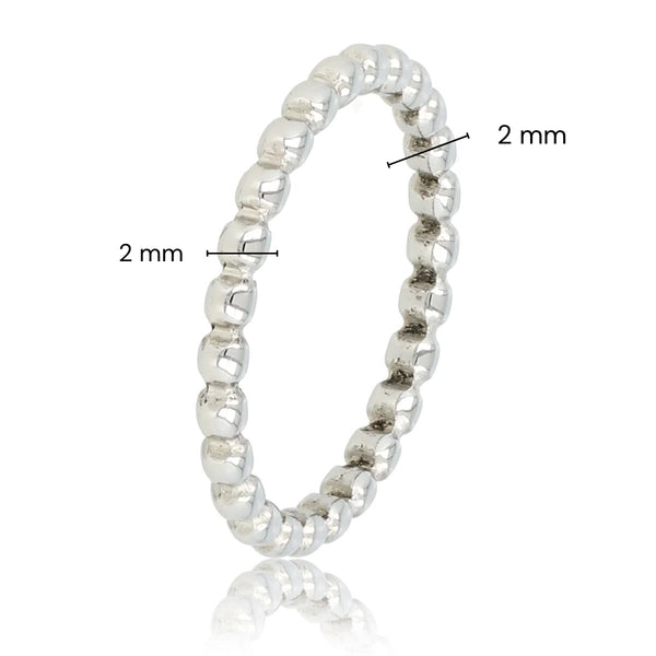 Silberfarbener Ring mit Kügelchen - Edelstahl - hypoallergen