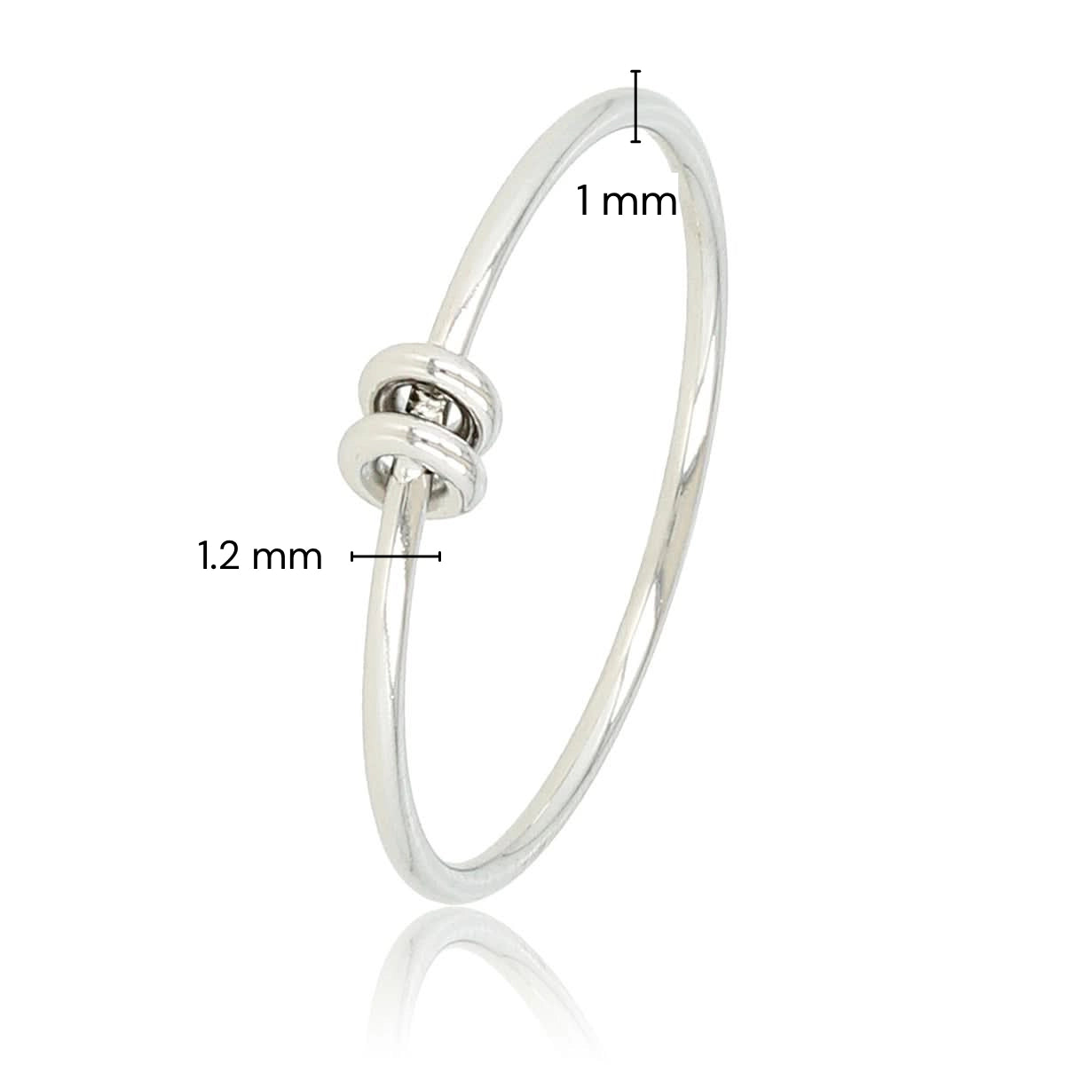Fine silver stacking ring - two small rings - hypoallergenic