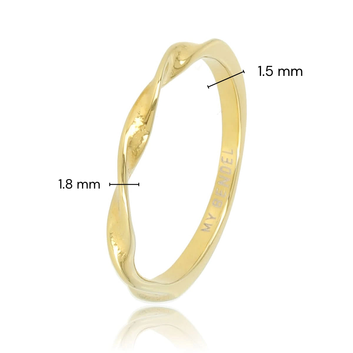 Goldener Aufsteckring - schöner Twist - Edelstahlbasis