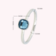 Zilveren Ring met Vierkante Glassteen • Blauw