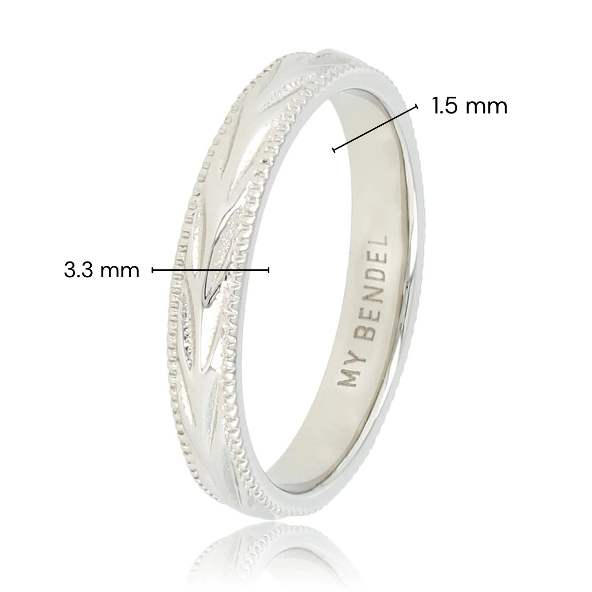 Zilveren ring met bladmotief - 3,5 mm - verkleurt niet