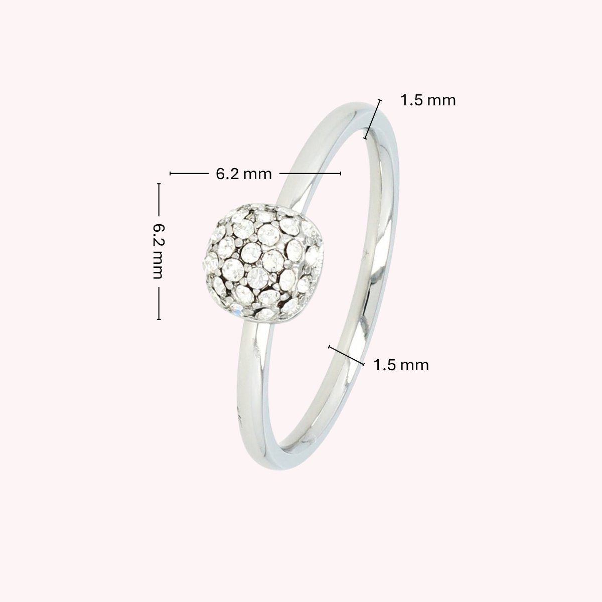 Zilveren ring met zirkonia - Minimalistisch Stainless steel design