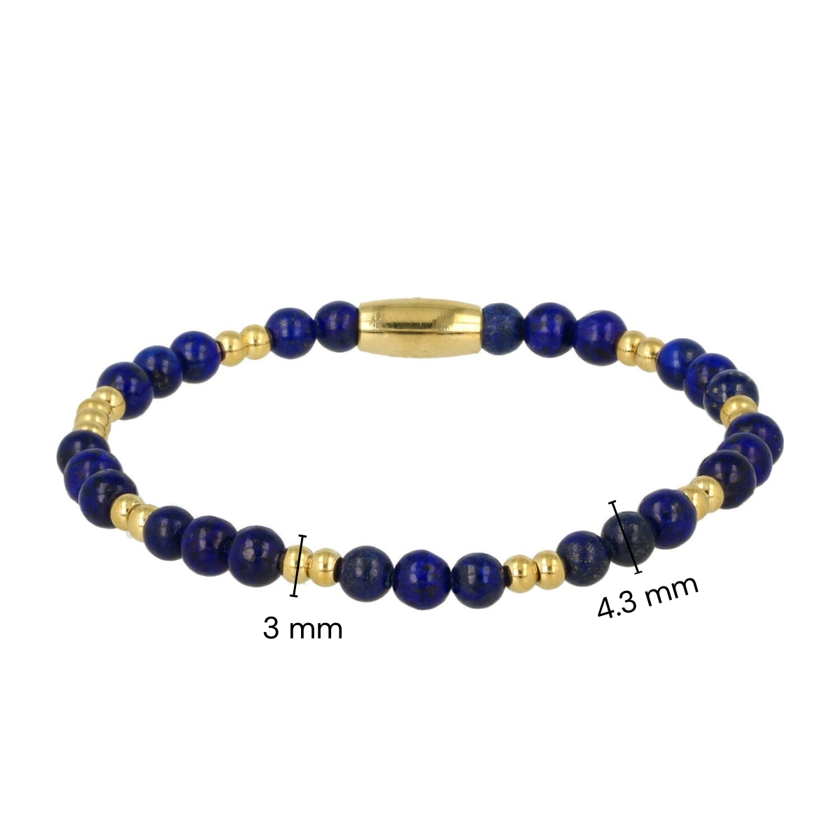 Goldener Lapis-Lazuli-Armband - Luxuriöses Edelstahl-Design