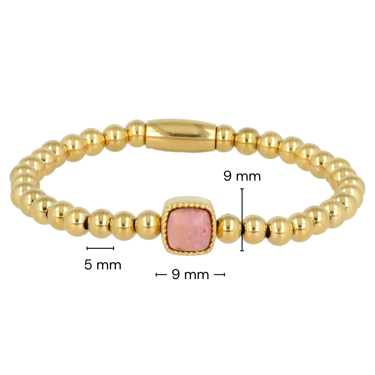 Gold bracelet with Rhodonite gemstone