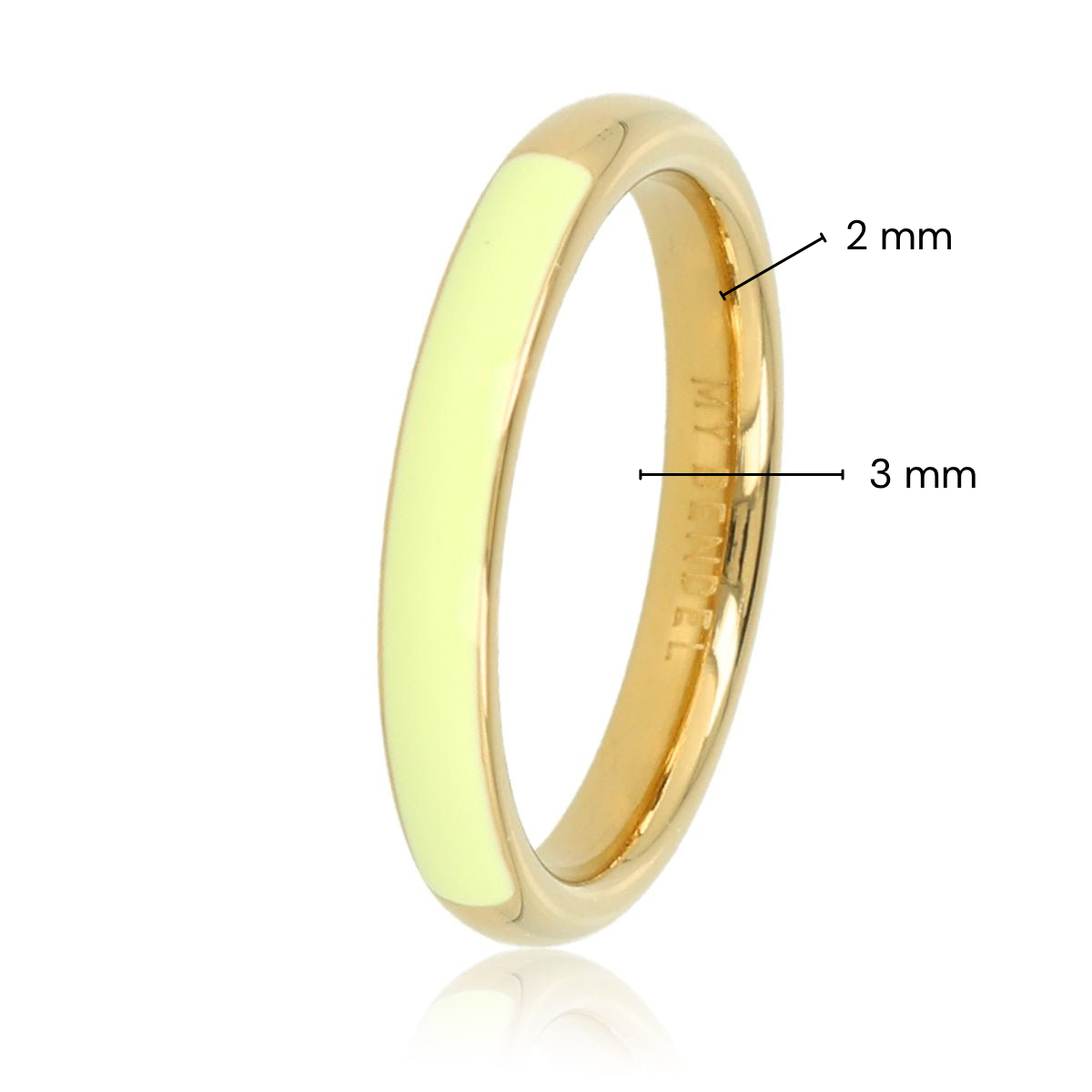 Gouden ring - half epoxy groen - 3mm breed - stijlvol accessoire