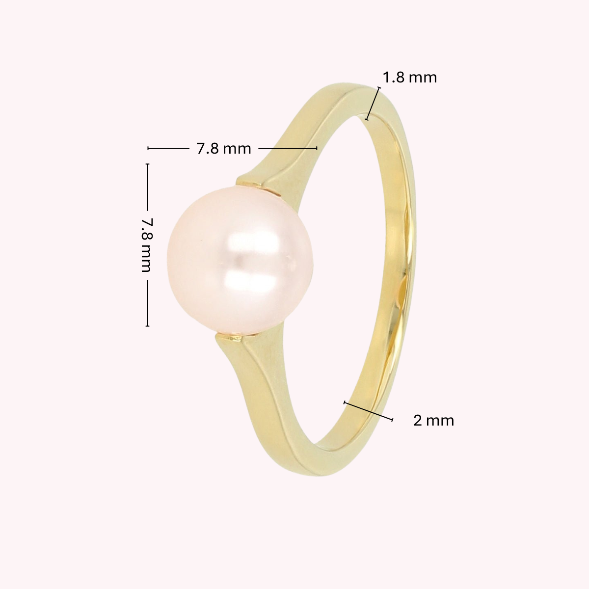 Goldener Ring - große rosa Perle - zeitlose Schönheit