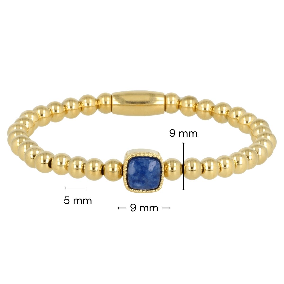 Gouden armband met Blue Aventurine edelsteen