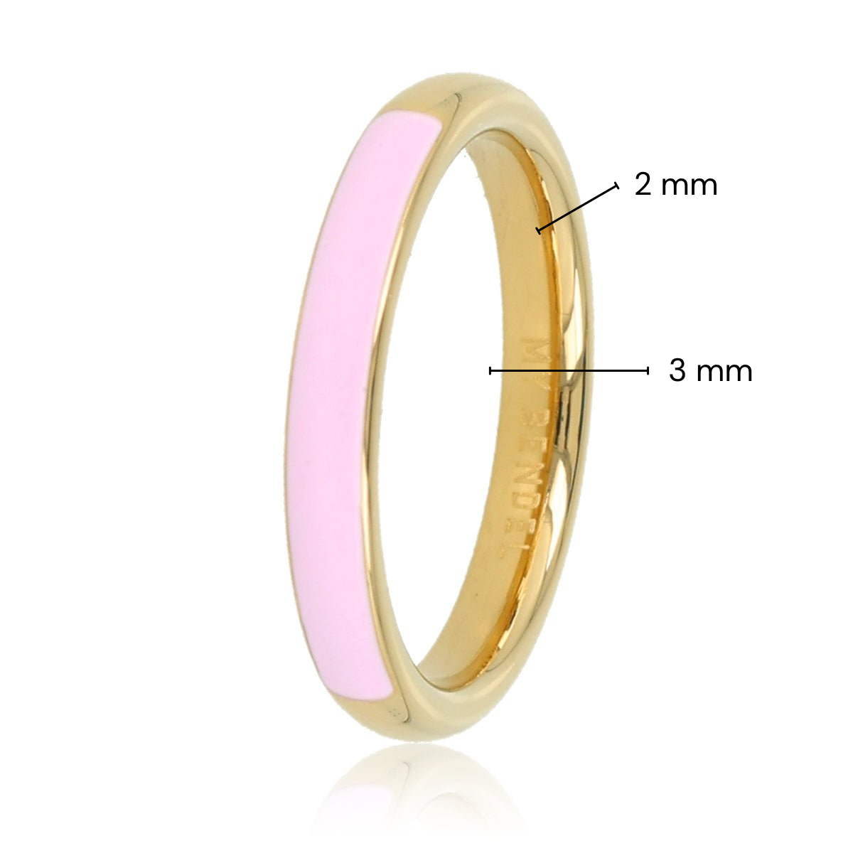 Goldener Ring - halb Epoxid lila - 3mm breit - stilvoller Ring