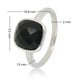 Silberner Ring - Großer facettierter schwarzer Kristallglasstein