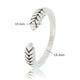 Open ring with leaf pattern - Does not discolor - 3.5 mm wide