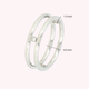 Double Ring with Zirconia Stones • Silver