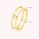 Doppelter Ring mit Zirkonia-Steinen • Gold