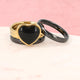 Goldenes Ringset mit Onyx-Herz für Weisheit und Logik