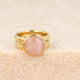 Set goldene Ringe - Rosenquarz