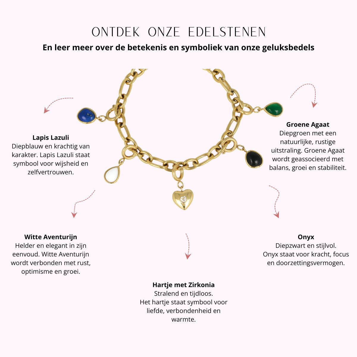 Schakelarmband met diverse bedels