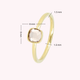 Goldener Ring mit quadratischem Glasstein • Rosa