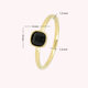 Gold Ring with Square Glass Stone • Black