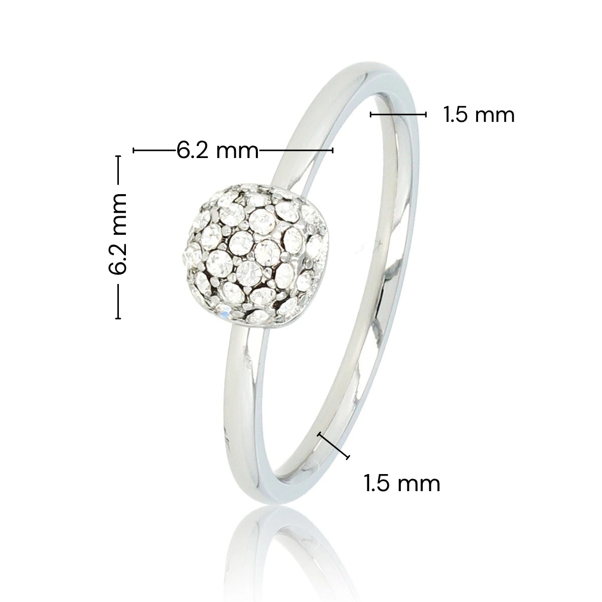 Silberner Ring mit Zirkonia - Minimalistisches Design aus Edelstahl