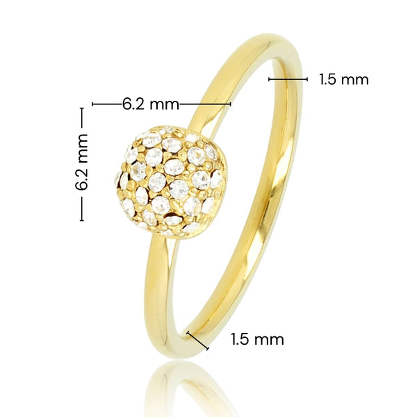 Gouden ring met zirkonia - Minimalistisch Stainless steel ontwerp